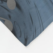 silberfarbene Musiknoten in Blau Fleecedecke (Ecke)