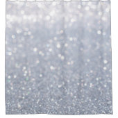silberfarbener Glitzer abstrakter Hintergrund Duschvorhang (Vorderseite)