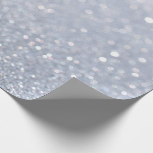 silberfarbener Glitzer abstrakter Hintergrund Geschenkpapier (Ecke)