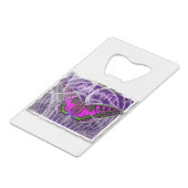 Silberfarbiger Schmetterling mit Wirbel Geldbeutel Flaschenöffner (Rückseite Schrägansicht)