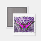 Silberfarbiger Schmetterling mit Wirbel Magnet (Vorderseite/Rückseite)