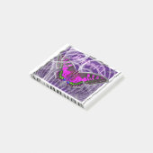 Silberfarbiger Schmetterling mit Wirbel Post-it Klebezettel (angewinkelt)