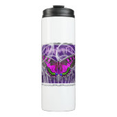 Silberfarbiger Schmetterling mit Wirbel Thermosbecher (Vorderseite)