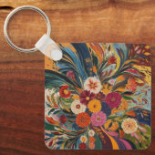 Silberfarbmetallquadratischer Schlüsselanhänger (Vorderseite)