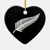 Silberfarnflagge (NZ) Keramik Ornament (Vorne)