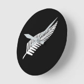 Silberfarnflagge (NZ) Runde Wanduhr (Winkel)