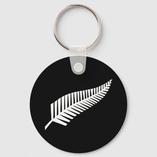 Silberfarnflagge (NZ) Schlüsselanhänger (Vorderseite)