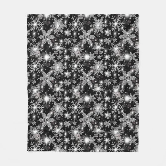 Silberfest-Schneeflockenmuster Fleecedecke (Vorderseite)