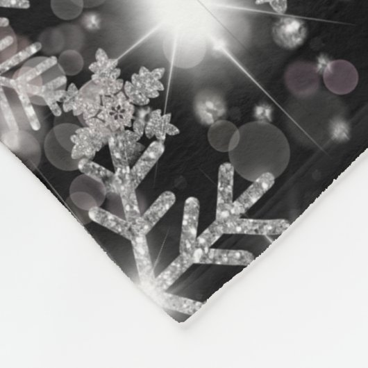 Silberfest-Schneeflockenmuster Fleecedecke (Ecke)