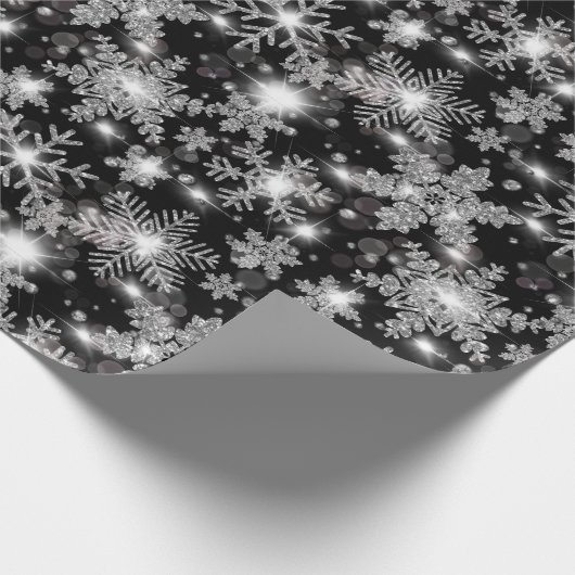Silberfest-Schneeflockenmuster Geschenkpapier (Ecke)