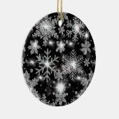 Silberfest-Schneeflockenmuster Keramik Ornament (Rechts)