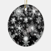 Silberfest-Schneeflockenmuster Keramik Ornament (Links)