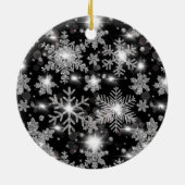 Silberfest-Schneeflockenmuster Keramik Ornament (Hinten)