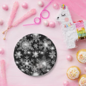 Silberfest-Schneeflockenmuster Pappteller (Party)