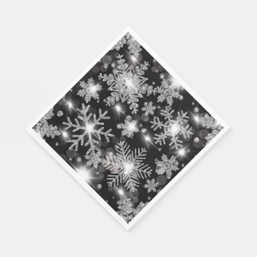 Silberfest-Schneeflockenmuster Serviette (Ecke)