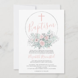 Silberfisch-Konfetti-Blütenblütenblütentaufe Einladung