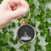 Silberfischerei auf Kohlenstofffaser Schlüsselanhänger (Hand)