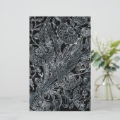 Silberflorale im Inlay-Stil Briefpapier (Stehend Vorderseite)