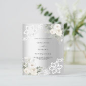 Silberfloralen 25. Hochzeitstag Einladung (Stehend Vorderseite)