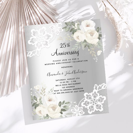 Silberfloralen 25. Hochzeitstag Einladung