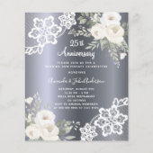 Silberfloralen 25. Hochzeitstag Einladung (Vorderseite)