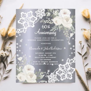 Silberfloralen 60. Hochzeitstag Einladung