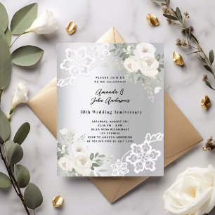 Silberfloralen Einladung zum 10. Hochzeitstag