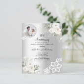 Silberfloralen Foto 10. Hochzeitseinladung (Stehend Vorderseite)
