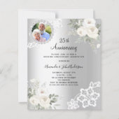 Silberfloralen Foto 25. Hochzeitseinladung (Vorderseite)