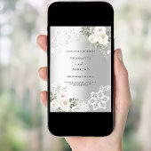 Silberfloralen Luxus 25. Hochzeitstag Einladung