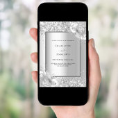 Silberfloralen Luxus 25. Hochzeitstag Einladung