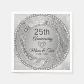 Silberflorentasche und Herz Serviette (Vorderseite)