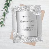 Silberflorieren Weihnachten Party Einladung