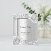 Silberflorieren Weihnachten Party Einladung (Stehend Vorderseite)