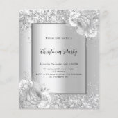 Silberflorieren Weihnachten Party Einladung (Vorderseite)