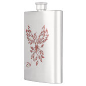 Silberflug eines Phoenix-Mit Monogramm Flachmann (Links)