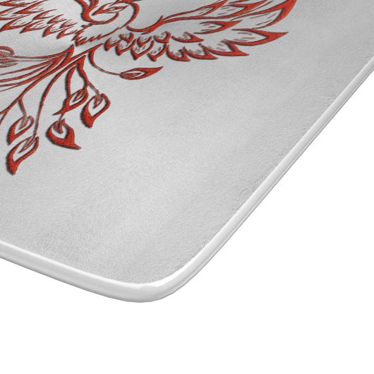 Silberflug eines Phönix-Glases Schneidebrett (Ecke)