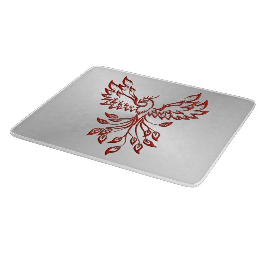 Silberflug eines Phönix-Glases Schneidebrett (Ecke)