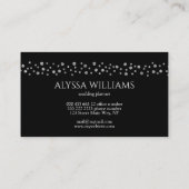 Silberfolie Confetti Glitzer Black & Silver Visitenkarte (Rückseite)