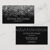 Silberfolie Confetti Glitzer Black & Silver Visitenkarte (Vorne/Hinten)