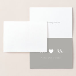 Silberfolie danke Ihnen mit Monogramm Hochzeit Folienkarte