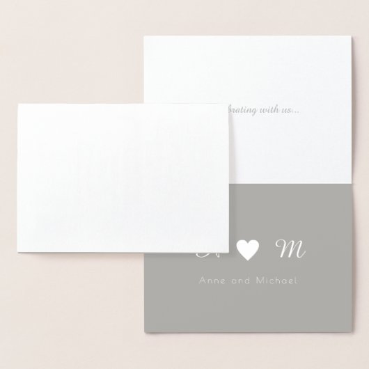 Silberfolie danke Ihnen mit Monogramm Hochzeit Folienkarte (Anzeige)