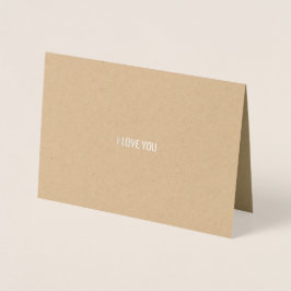 Silberfolie | Kraft Cardstock | 'I Adore You' Folienkarte