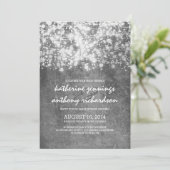 Silberfolie-Lichter Glitzer Hochzeit lädt ein Einladung (Stehend Vorderseite)