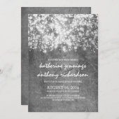 Silberfolie-Lichter Glitzer Hochzeit lädt ein Einladung (Vorne/Hinten)