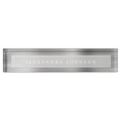 Silberfolie | Luxus Beruflich Moderne Namensplakette (Vorderseite)