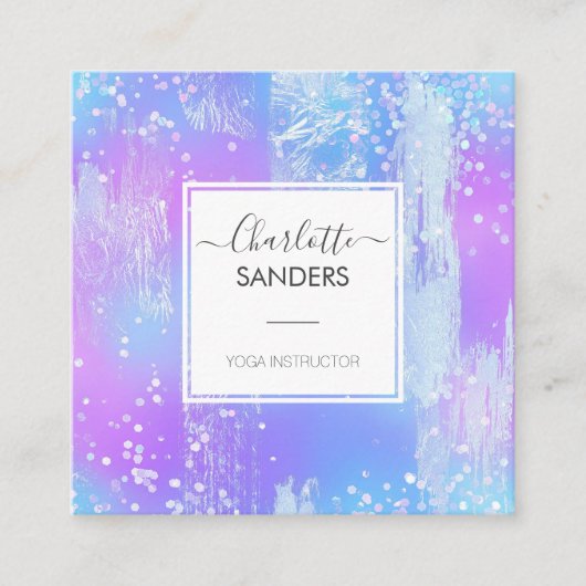 Silberfolie Quadratische Visitenkarte (Vorderseite)