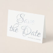 Silberfolie Save the Date mit Foto Folienkarte (Vorderseite)