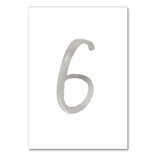 Silberfolie schick Hochzeitsfeier Tischnummer | Ta (Rückseite)