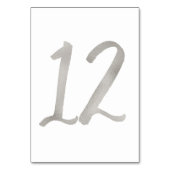 Silberfolie schick Hochzeitsfeier Tischnummer | Ta (Vorderseite)